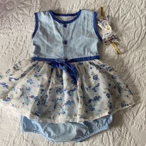 Blue Sue Sue skirted bubble with m2m headband